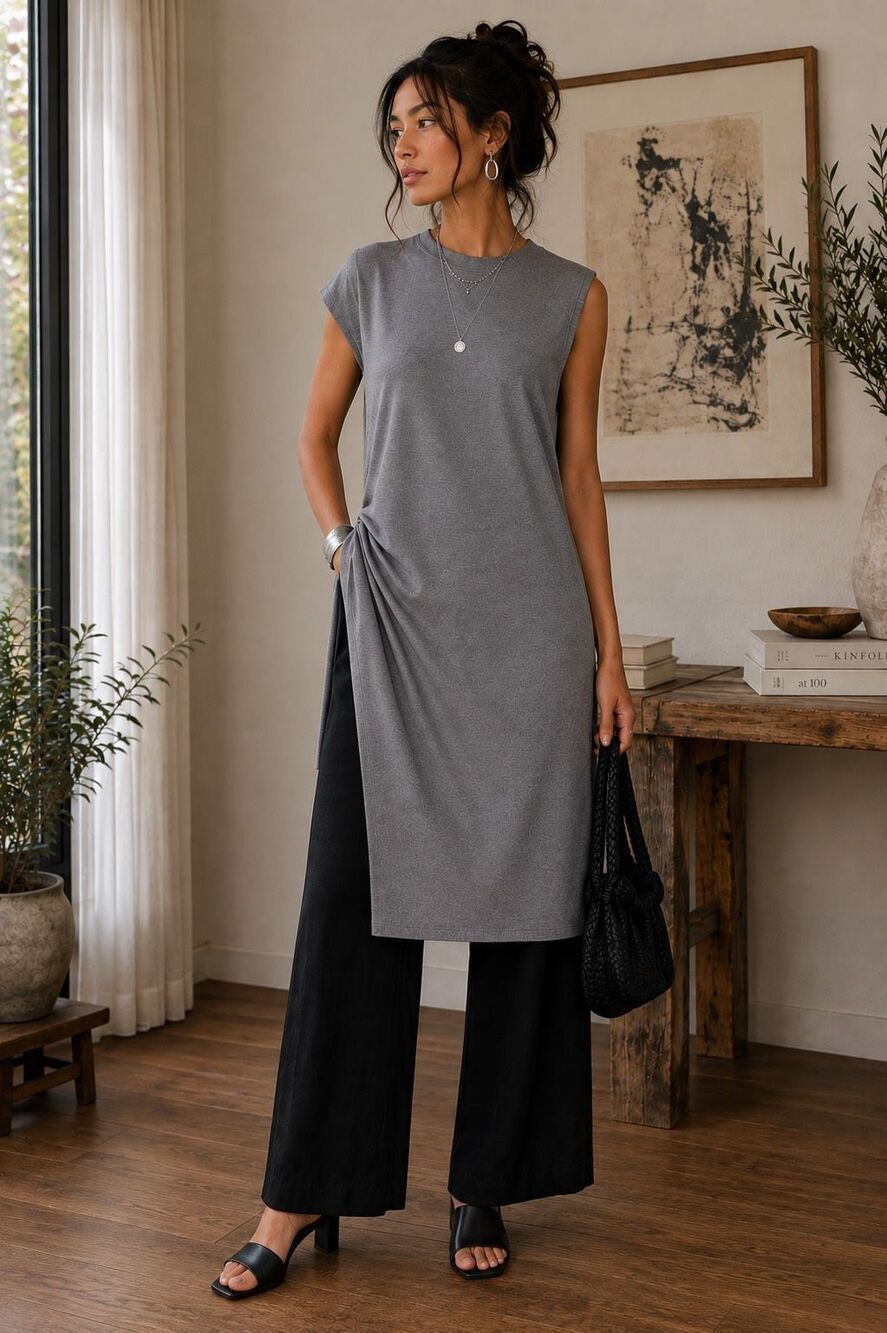 NWT Kerisma assymetrical long poncho sweater dress s/m layering angora modern co